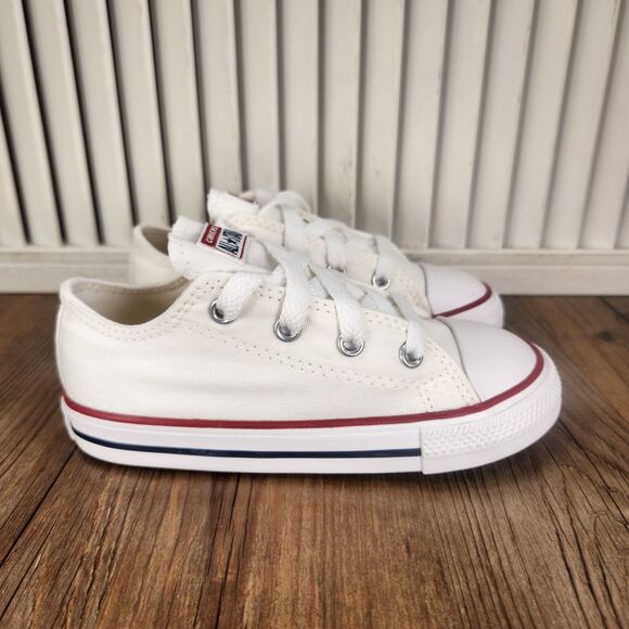 Converse Chuck Taylor All Star Infant Size 9 Optical White Canvas Shoes 7J256 - Picture 2 of 11